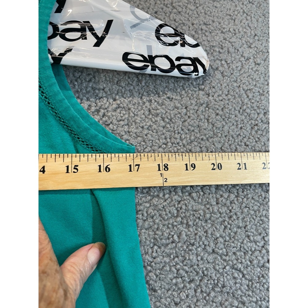 RAFAELLA Tank Top, Teal Embellishment Around Neck, M - Picture 4 of 5
